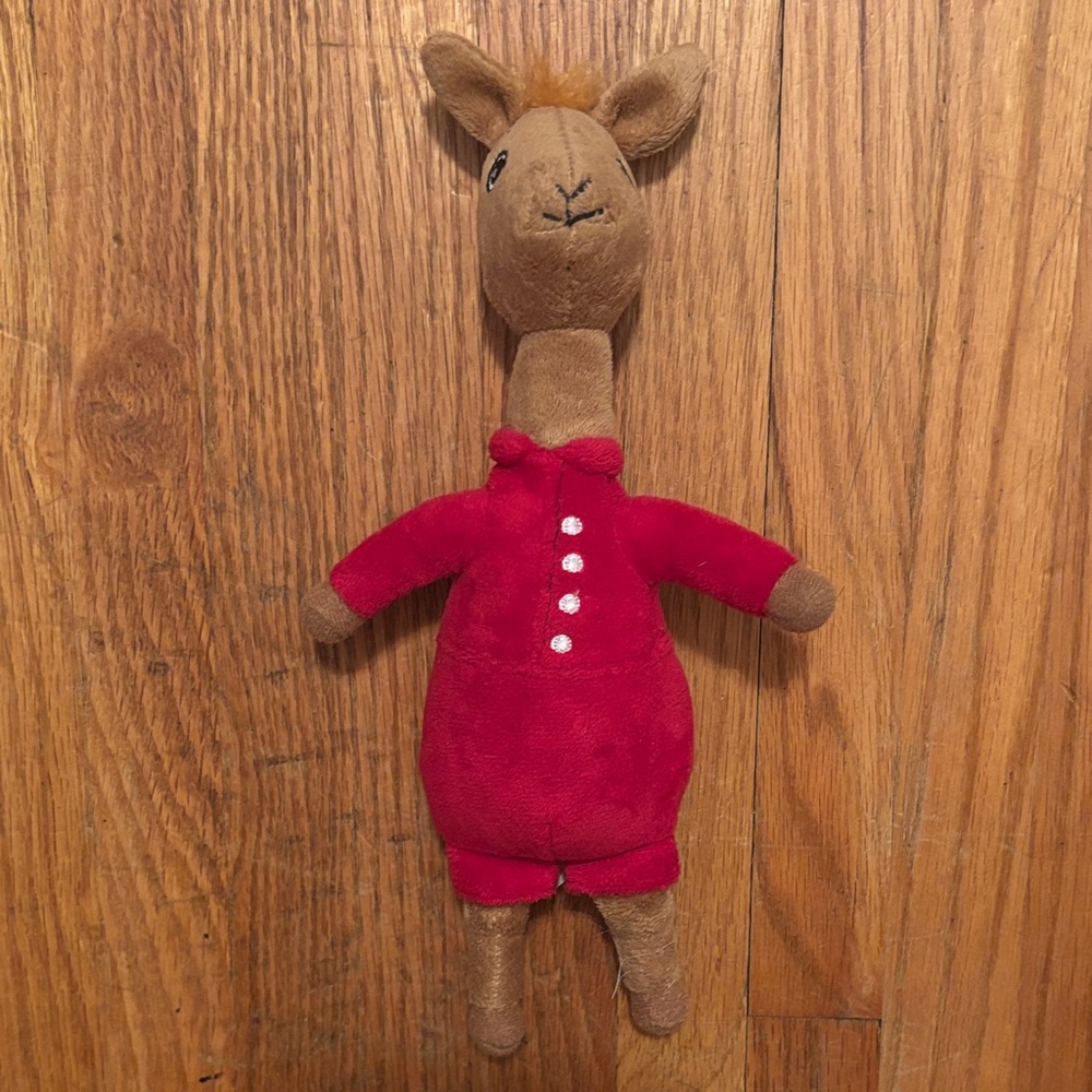 Plush Llama Toy in Red Outfit